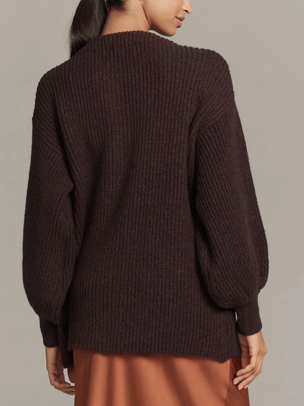 Anthropologie Flat White Chocolate Brown Sweater Cardigan - Picture 2 of 6
